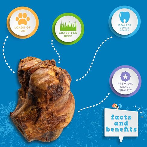 Jack & Pup Beef Knuckle Bones for Dogs, Natural Dog Knuckle Bones for Large Dogs – Savory Smoked Beef Flavor - 1 Pack in Kuwait