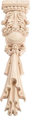MUXSAM Wood Carved Appliques Onlays, 2-Pack Unpainted Carving Decals Mouldings Trim for Window Door Frame Rome Column Wall Mantel Dresser Fire Stove Surround Decor, 30x7cm/11.81"x2.76" in Kuwait