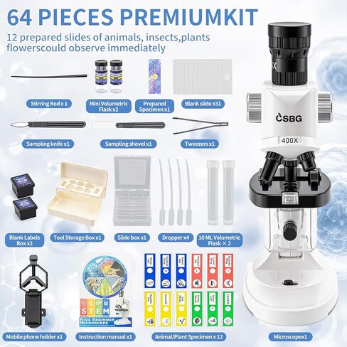 Microscope for Kids, 63-Piece STEM Science Kit in Kuwait