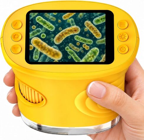 1000X Microscope for Kids, 2'' Screen Kids Wonder Quest Microscope Camera, Digital Handheld Microscope, Educational Kids Magnifying Glass, Christmas Birthday Gifts for Age 3 4 5 6 7 8 9 10- Purple in Kuwait