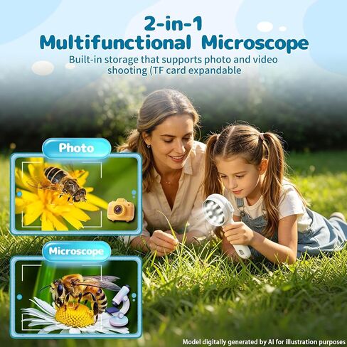 Microscope for Kids with Camera, STEM Toy for Boys & Girls Ages 3‑12 in Kuwait