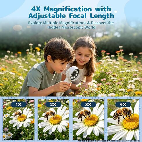 Microscope for Kids with Camera, STEM Toy for Boys & Girls Ages 3‑12 in Kuwait