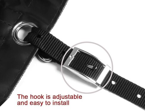 Deep Corner Hay Feeder Bag with Mesh Bottom & Snaps for Horses, Black in Kuwait