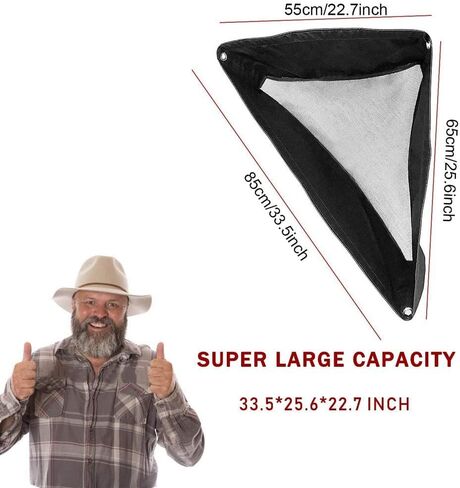 Deep Corner Hay Feeder Bag with Mesh Bottom & Snaps for Horses, Black in Kuwait