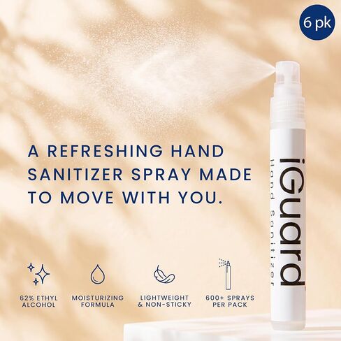 iGuard - Hand Sanitizer Spray - On The Go - Mobile, Travel, Home and Car Use (Orange Citrus, 6 pack) in Kuwait