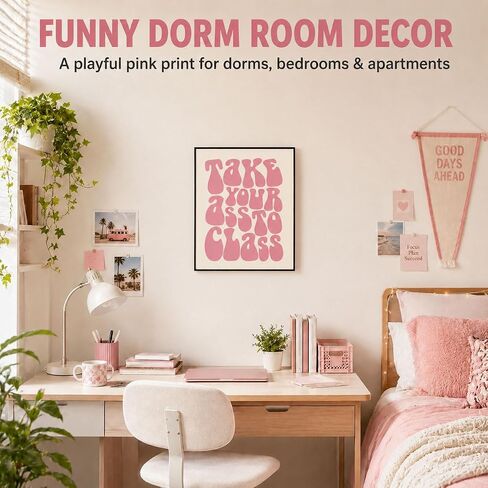 College Apartment Wall Art, Dorm Room Decor, Funny Roommate Sign, Funny College Sign, Dorm Wall Art, To Class, Typography Wall Decor Art College Dorm Student Unframed (8x10 inches) in Kuwait