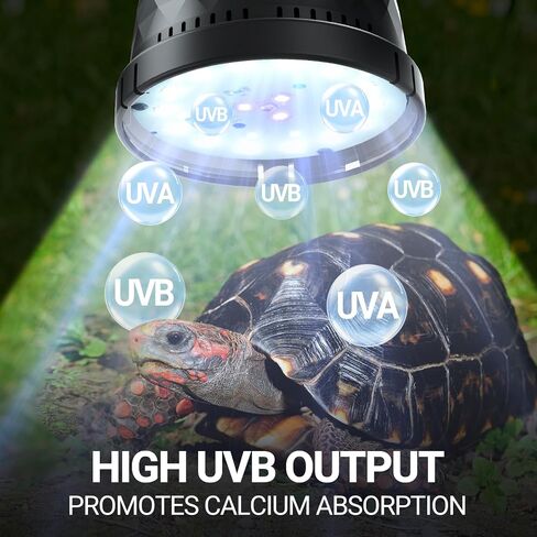 REPTI ZOO UVB Light Bulb for Reptile, 5.0 & 10.0 UVB UVA Reptile Light Bulb for Turtles Bearded Dragon Gecko Lizard Snake, Full Spectrum Sun Lamp Energy-Efficient & Natural Sunlight Simulation in Kuwait