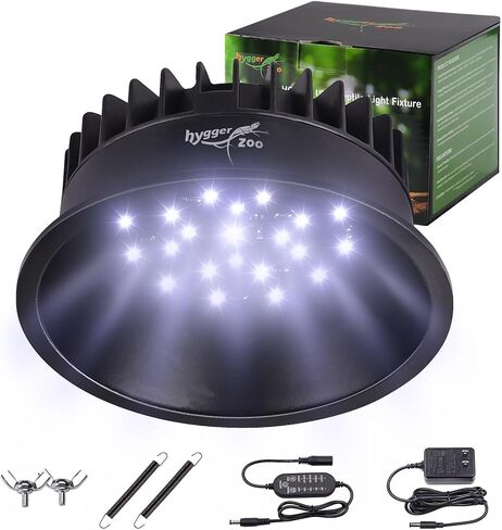 UVB Light for Reptiles, UVA UVB Reptile Light Fixture with Timer LED UVB Bulb for Bearded Dragon Gecko Turtle Chameleon Lizard Snake, Adjustable Brightness UVB Lamp for Reptile Tank Accessories, Black in Saudi Arabia