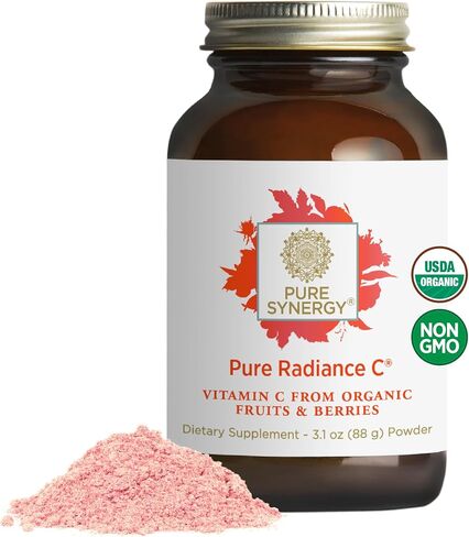 PURE SYNERGY Pure Radiance C | Organic Vitamin C Powder | 100% Natural, Whole Food, Non-GMO Supplement with Camu Camu Extract | For Immune and Collagen Support (4 oz Powder) in Saudi Arabia