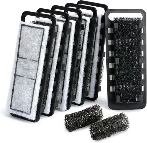 NICREW Slim Aquarium Filter Cartridges, 6 Count with 2 Intake Sponges in Saudi Arabia