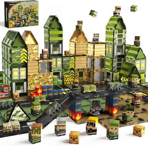 GobiDex Magnetic Tiles Army Toys Building Set for Kids Ages 3+ in Kuwait