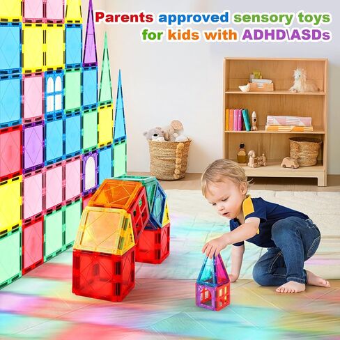 Mruikeny 100PCS Magnetic Tiles Kids Toys - Magnetic Building Blocks in Kuwait