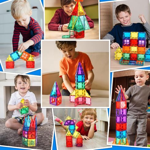Mruikeny 100PCS Magnetic Tiles Kids Toys - Magnetic Building Blocks in Kuwait