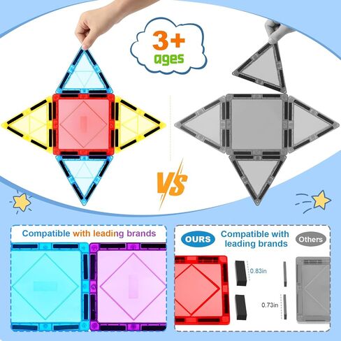 Mruikeny 100PCS Magnetic Tiles Kids Toys - Magnetic Building Blocks in Kuwait