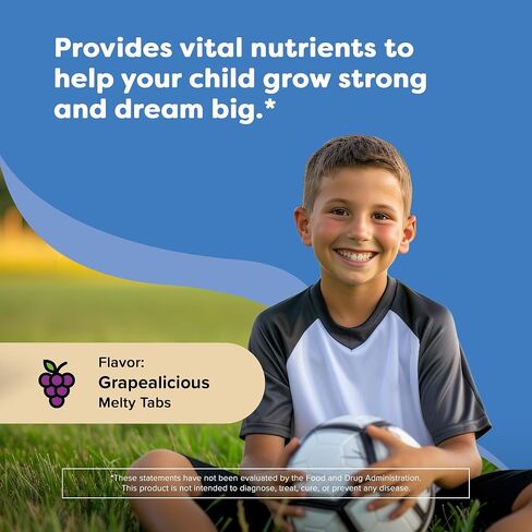 Renzo's Hercules Calcium Supplement with Vitamin D3 & K2 - Dissolving Kids Vitamins - 60 Grape-Flavored Melty Tabs in Saudi Arabia