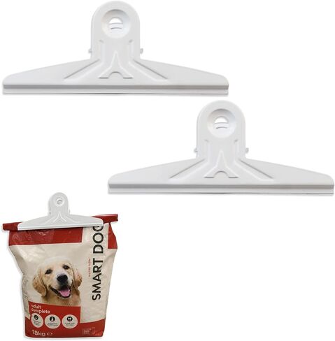 Dog Food Bag Clip - 2pcs 8.6’’ Large Bag Clips for Dog Food Extra Large Chip Clips Heavy Duty Stainless Metal No Sharp Edges Airtight Sealing Bag Clips for Pet Food Snack Storage in Saudi Arabia