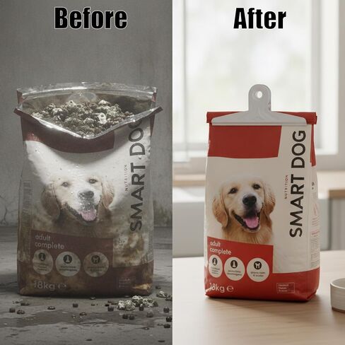 Dog Food Bag Clip - 2pcs 8.6’’ Large Bag Clips for Dog Food Extra Large Chip Clips Heavy Duty Stainless Metal No Sharp Edges Airtight Sealing Bag Clips for Pet Food Snack Storage in Saudi Arabia