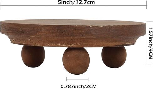 Defined Deco Mini risers for display,Wood Risers for Decor,Small 4"Round Wooden Riser, Farmhouse Wood Riser, Rustic Pedestal Display Stand,Display Risers for Tiered Tray Decor(Set of 2,White) in Kuwait