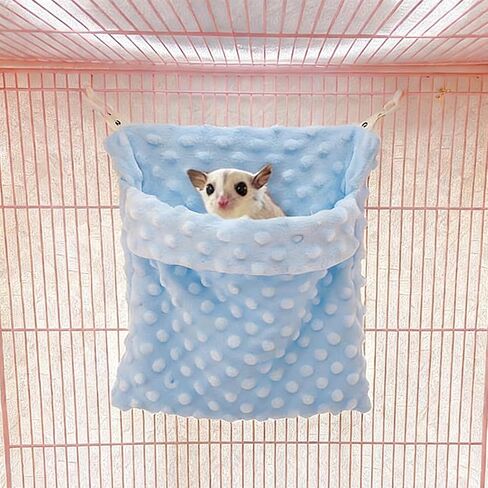 2 Pcs Sugar Glider Bonding Pouch Carrier Bag, Sugar Glider Bed Pouch, Sling Sleep Bag with Adjustable Strap for Hamster Hedgehog Gliders Ferret Squirrels Small Animal (Blue and Pink) in Saudi Arabia