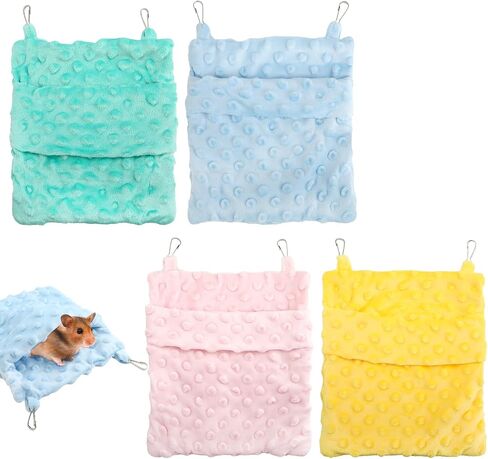 4-Piece Sugar Glider Bonding Pouch Carrier Bag, Durable Polyester Small Animal Sleeping Bag with Adjustable Shoulder Strap for Hamster, Rat, Chinchilla, Hedgehog - Travel and Cage Accessories in Saudi Arabia