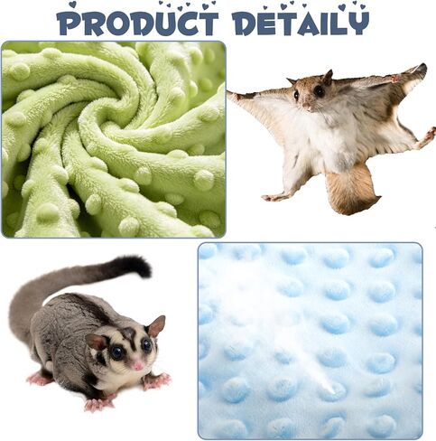 4-Piece Sugar Glider Bonding Pouch Carrier Bag, Durable Polyester Small Animal Sleeping Bag with Adjustable Shoulder Strap for Hamster, Rat, Chinchilla, Hedgehog - Travel and Cage Accessories in Saudi Arabia