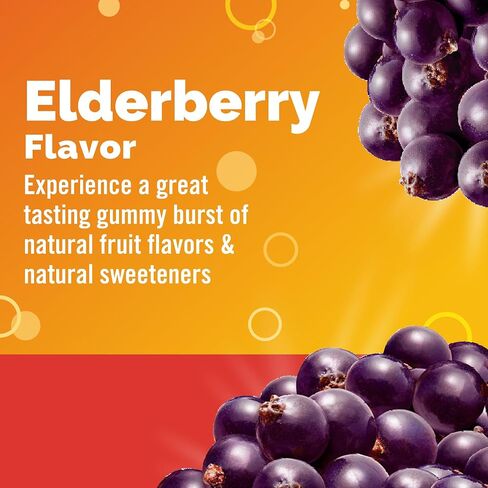 Emergen-C Elderberry Gummies, Elderberry Immune Support Natural Flavors with High Potency Vitamin C, 36 Count in Kuwait