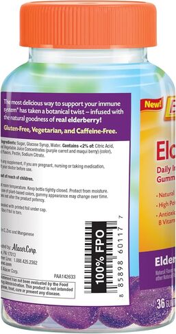 Emergen-C Elderberry Gummies, Elderberry Immune Support Natural Flavors with High Potency Vitamin C, 36 Count in Kuwait