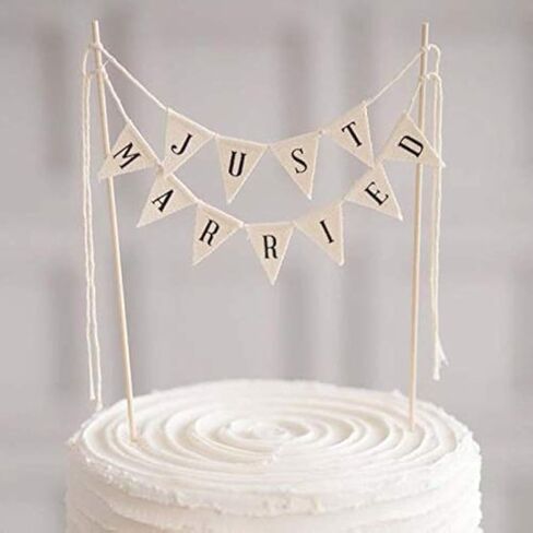 Wedding Cake Topper Ivory Durable Cotton Wood Pole without Pink Rose in Kuwait