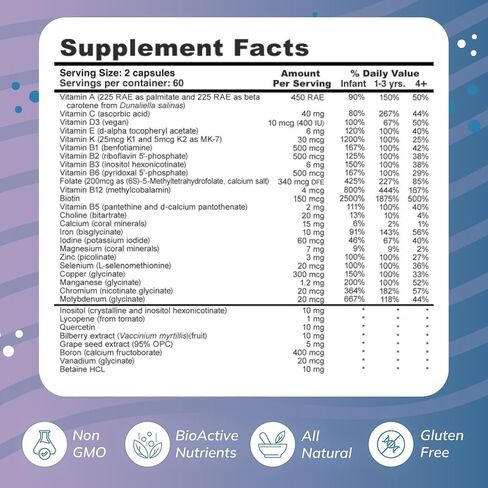 Wellness Resources Super Mini-Multi - Children's Multivitamin Swallowable Capsules with Methyl Folate, Methyl B12 and Coenzyme B Vitamins for Growth, Focus, Brain Health (120 Capsules) in Kuwait