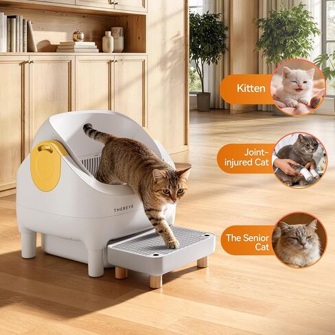 Thereye Cat Litter Box Step Stool, Easy-Clean for Senior Cats & Kittens in Kuwait