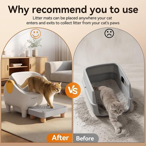 Thereye Cat Litter Box Step Stool, Easy-Clean for Senior Cats & Kittens in Kuwait