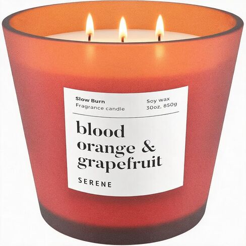 Large Scented Candle, Sandalwood & White Musk, 30oz 3 Wick Huge Candle, Huge Slow Burn Natural Soy Candles for Home Scented in Kuwait