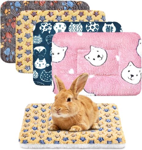 Eilyliafe 2 Pack Rabbit Bunny Bed Soft Guinea Pig Bed Mat Washable Guinea Pig Bunny Pad Reversible Small Animal Bed Cage Liner for Hamster Rat Hedgehog Chinchilla Ferret (13×10 Inch) in Kuwait