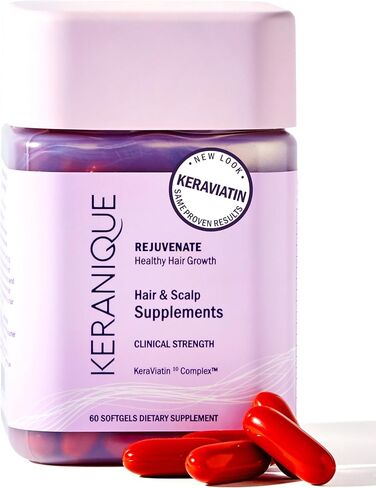 Keranique KeraViatin Hair & Scalp Health Supplement, Clinical Strength, Biotin, Vitamin B, 120 Softgels-60 Count (Pack of 2) in Saudi Arabia