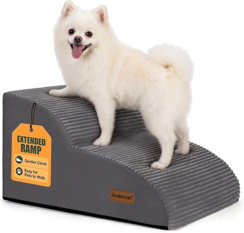 Aodisman 3-Step Dog Stairs for Small Dogs, 16" H Pet Stairs for Couch & Bed in Saudi Arabia