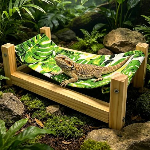 Bearded Dragon Hammock Wooden Reptile Sleeping Bed in Kuwait