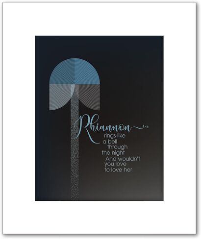 Rhiannon Love Song - Lyric Inspired Artwork Visual Illustration - Wall Art Poster Decor for Music Room (14"L x 11"W, Print - Unframed) in Saudi Arabia