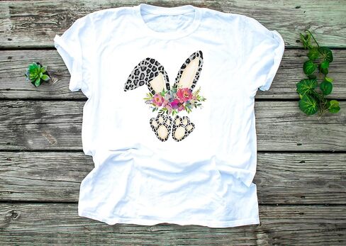 Bunny Rabbit Sublimation Transfer, Easter Sublimation, Bunny Sub Image, Easter Bunny, Rabbit, Ready to Use, Adult/Child Shirt Size, Cheetah in Kuwait