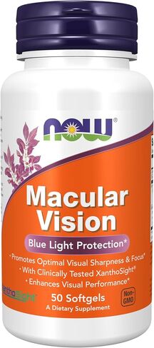 NOW Supplements, Macular Vision Softgel, Eye Health, Eye Support, 50 Softgels in Kuwait