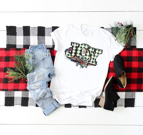 Joy Christmas Sublimation Transfer Ready to Press, Gingham Green, Printed Sub Transfer, Sublimation Image, Sub Image, Ready to Use, DIY Gift in Kuwait