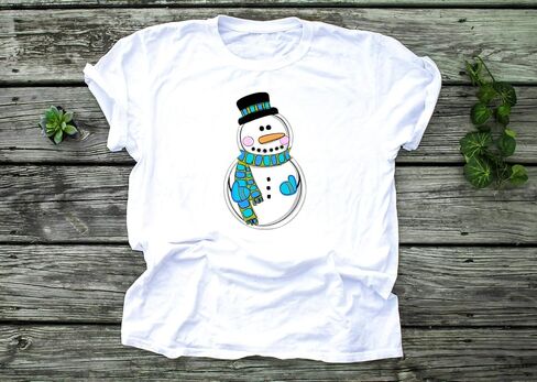 Blue Snowman Sublimation Transfer, Printed Sub Transfer, Snowman Sublimation Design, Christmas Sub, Ready to Use, Snowman Shirt Design in Kuwait
