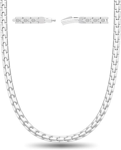 MagnetRX® Titanium Magnetic Necklace - Magnetic Necklace (Silver & Gold, 21.5 Inches) in Kuwait