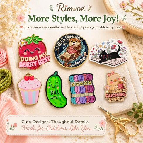 Funny Strawberry Needle Minder Magnet, Cute Magnetic Sewing Accessory with "Doing My Berry Best" Design for Embroidery, Needlepoint & Cross Stitch Projects in Saudi Arabia