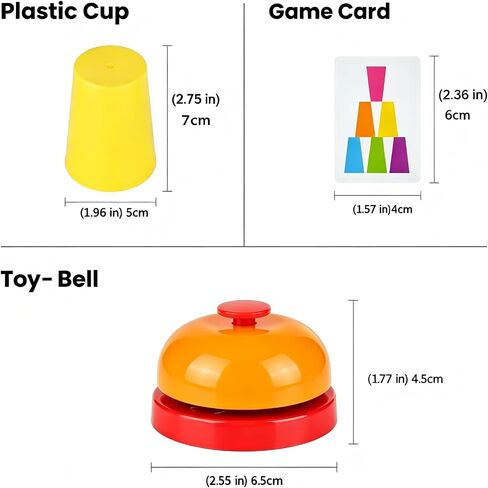 Speed Stacking Cups Game Set - 12 Stacking Cups, 54 Cards, Bell in Kuwait