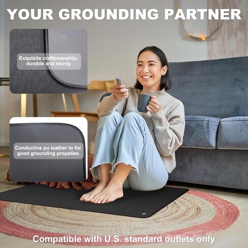Grounding Mat Kit -Universal Grounding Mat (11.54"X27") for Healthy Grounding Energy with 15ft Straight Cord, Reduce Inflammation, Improve Sleep and Helps with Anxiety in Kuwait