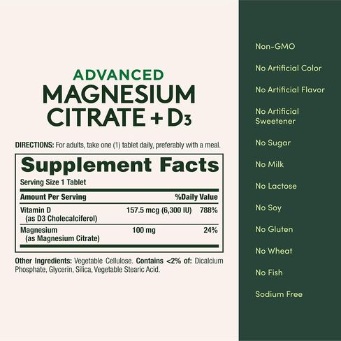 Nature's Bounty Advanced Vitamin D3 with Magnesium Citrate Immune Formula, Supports Immune and Bone Health, 90 Tablets in Kuwait