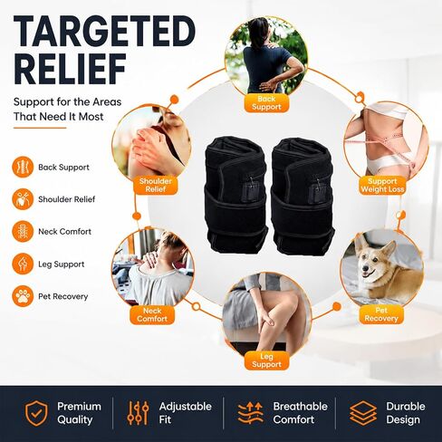 Naviocean 2 قطعة حزام الذراع العلاجي بالضوء الأحمر بالأشعة تحت الحمراء، 660 نانومتر و850 نانومتر، غلاف الذراع العلاجي بالضوء الأحمر مع مؤقت وإعداد السطوع وسادة ذراع الضوء الأحمر لمفاصل الكتف والذراع وتخفيف آلام العضلات in Kuwait