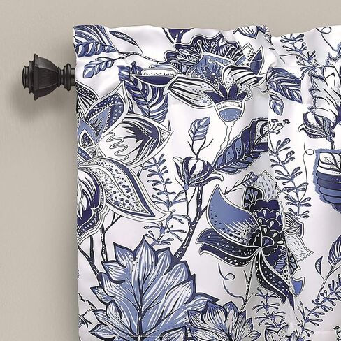 مجموعة ستائر نافذة داكنة للغرفة سينثيا جاكوبي من Lush Decor، زوج من الألواح مقاس 84 بوصة، أزرق، عدد 2 in Kuwait