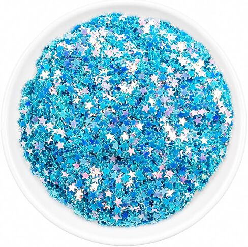Sourcingbay 3mm Holographic Star Glitter, 0.35 oz, Laser Silver in Saudi Arabia