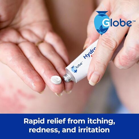 Globe Hydrocortisone Maximum Strength Cream 1% w/ Aloe, Anti-Itch Cream for Redness, Swelling, Itching, Rash & Dermatitis, Bug/Mosquito Bites, Eczema, Hemorrhoids & More in Kuwait